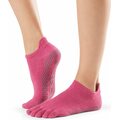 ToeSox Full Toe Low Rise Grip Socks Vadelma