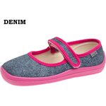 Beda Barefoot children's canvas ballerina Denim