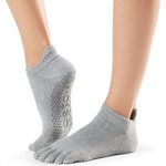 ToeSox Full Toe Low Rise Grip Socks Светло серый